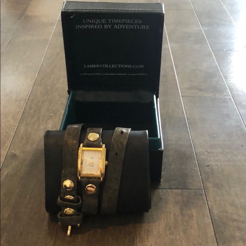 La Mer Collection Wrap Watch, grey